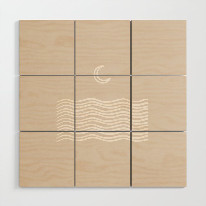 moon over water - neutral Wood Wall Art Gallery Image 1