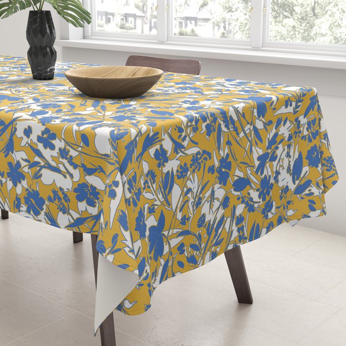 Simplistic silhouette flowers YB Tablecloth Gallery Image 3