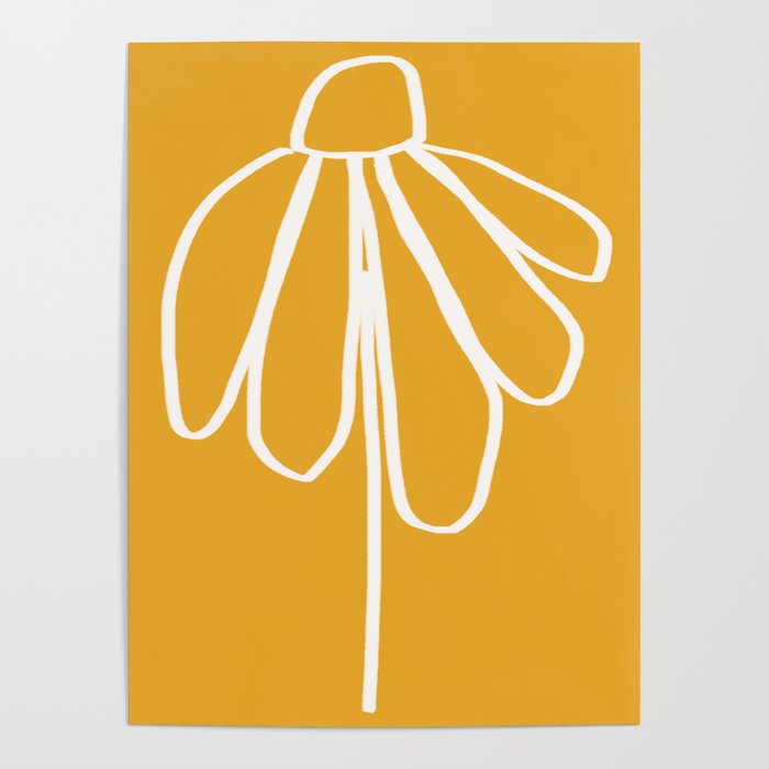 Minimal Flora - daisy yellow Poster Gallery Image 4
