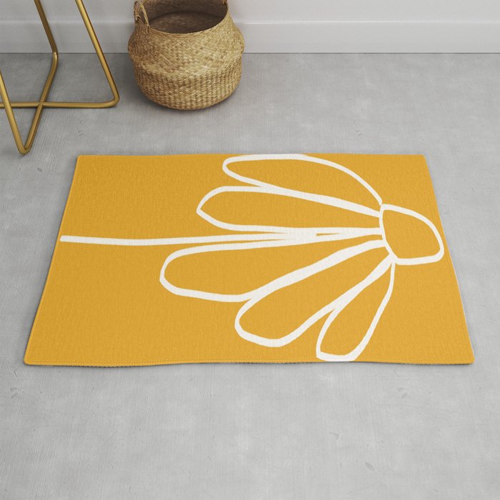 Minimal Flora - daisy yellow Rug Gallery Image 1