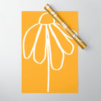 Minimal Flora - daisy yellow Wrapping Paper Gallery Image 1