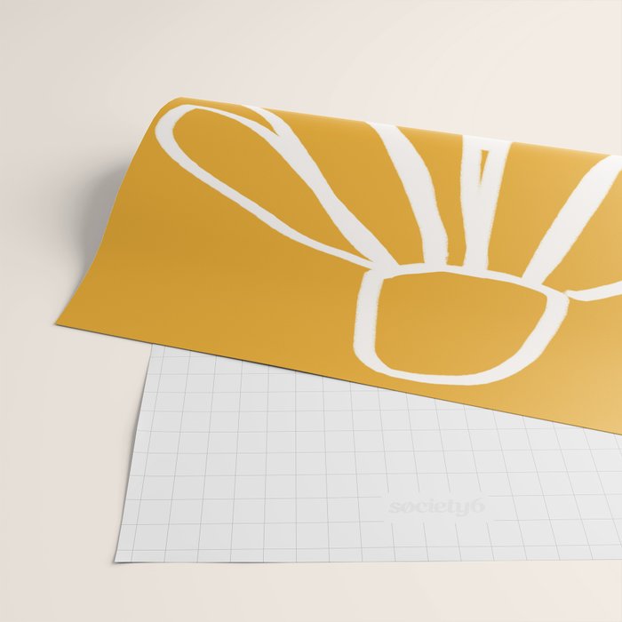 Minimal Flora - daisy yellow Wrapping Paper Gallery Image 2