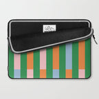 Color Block Stripes in Green, Light Blue, Orange, and Pink Laptop Sleeve Gallery Image 2