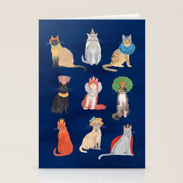 Cat Queens (Blue) Stationery Card Gallery Image 1