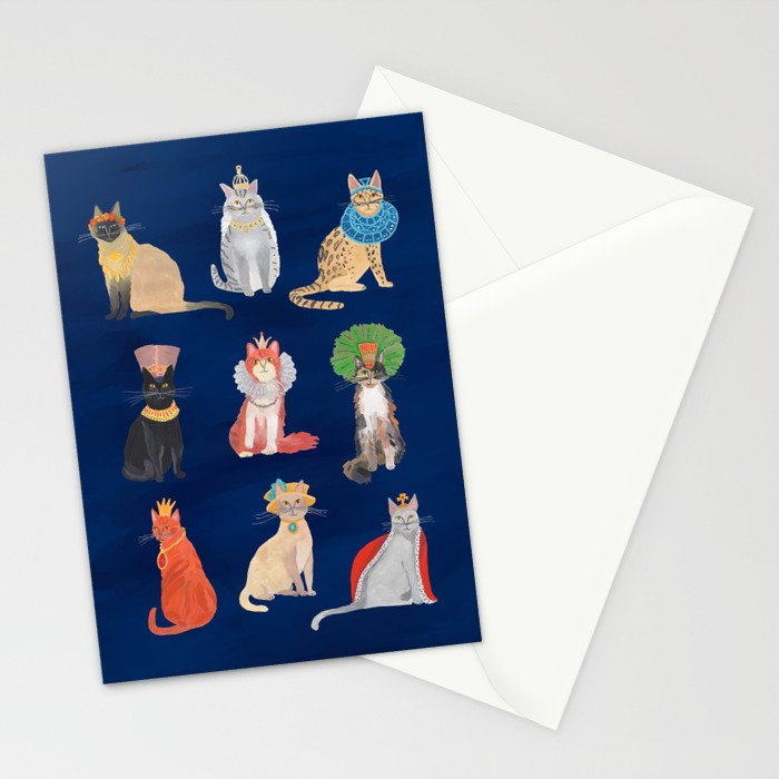 Cat Queens (Blue) Stationery Card Gallery Image 2