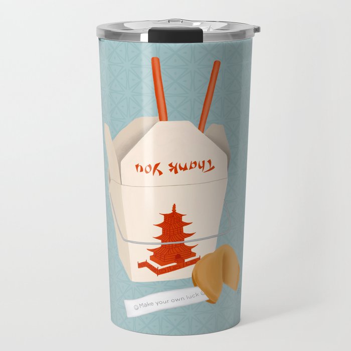 Chinese Food Takeout and Fortune Cookie Travel Mug Gallery Image 1