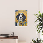 Gustav Klimt Style Black and White Dog with Colorful Jacket Poster Gallery Image 2