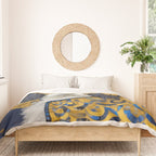 Gustav Klimt Style Black and White Dog with Colorful Jacket Duvet Cover Gallery Image 3
