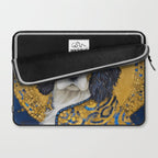 Gustav Klimt Style Black and White Dog with Colorful Jacket Laptop Sleeve Gallery Image 2