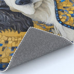 Gustav Klimt Style Black and White Dog with Colorful Jacket Rug Gallery Image 4