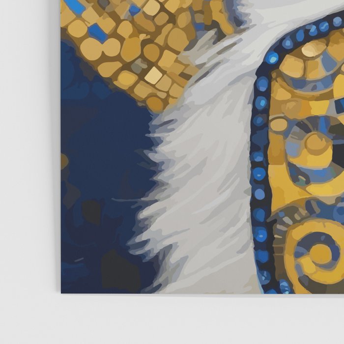 Gustav Klimt Style Black and White Dog with Colorful Jacket Poster Gallery Image 3