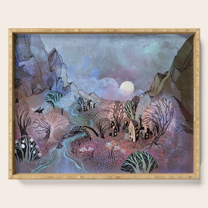 Valley at Full Moon Serving Tray Gallery Image 1