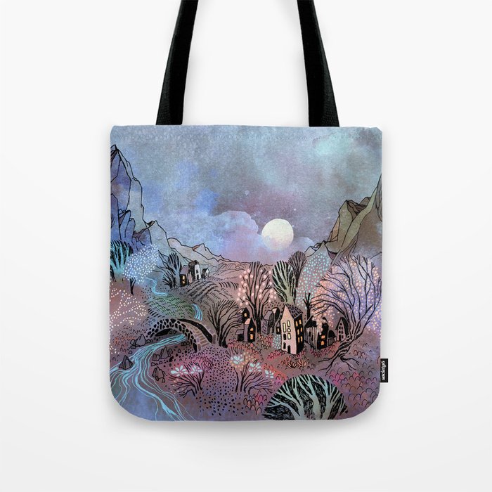 Valley at Full Moon Tote Bag Gallery Image 1
