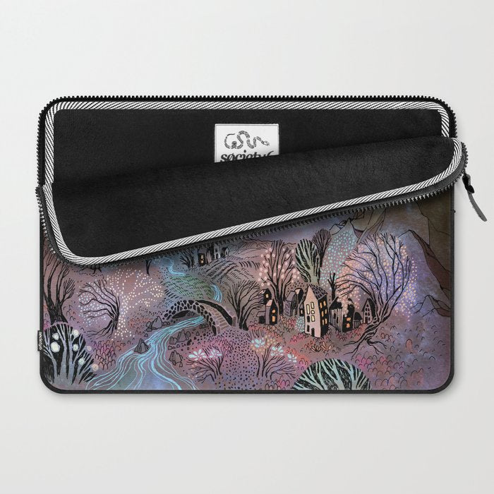 Valley at Full Moon Laptop Sleeve Gallery Image 2