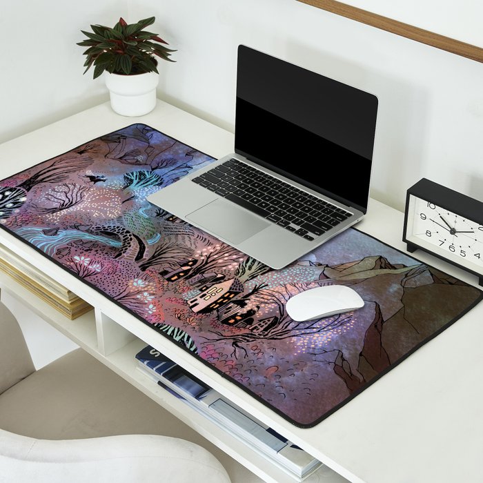 Valley at Full Moon Desk Mat Gallery Image 2