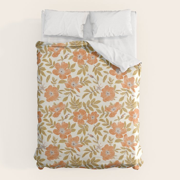 Wild Mountain Roses - vintage autumn leaves  Duvet Cover Gallery Image 6