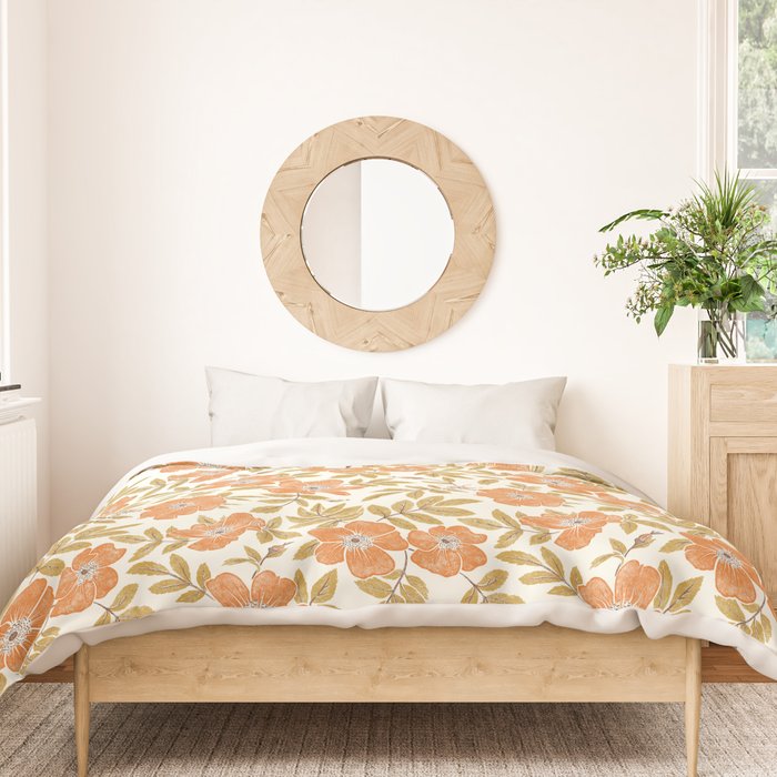 Wild Mountain Roses - vintage autumn leaves  Duvet Cover Gallery Image 3