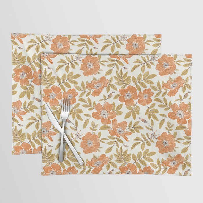 Wild Mountain Roses - vintage autumn leaves  Placemat Gallery Image 1