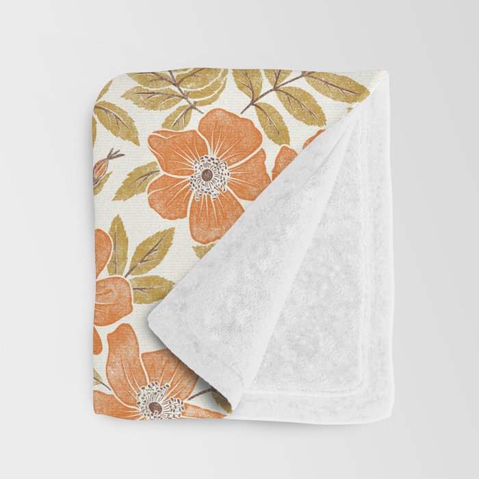 Wild Mountain Roses - vintage autumn leaves  Throw Blanket Gallery Image 3