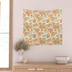 Wild Mountain Roses - vintage autumn leaves  Wall Tapestry Gallery Image 2