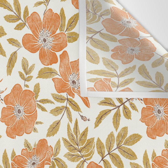 Wild Mountain Roses - vintage autumn leaves  Wall Tapestry Gallery Image 3
