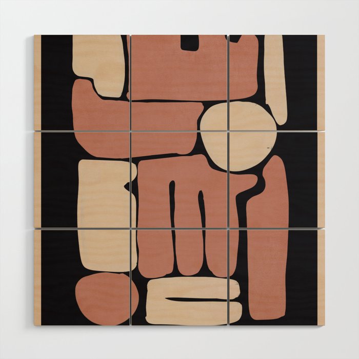 Modern Abstract Minimal Shapes 167 Wood Wall Art Gallery Image 1