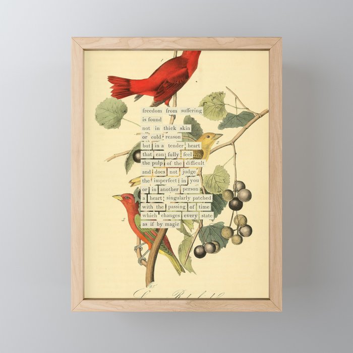 Bird Divinations: Summer Red-bird (about: almanacofbirds.org)  Mini Art Print Gallery Image 1