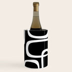 Midcentury Modern Loops Pattern in White and Black Wine Chiller Gallery Image 1