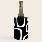 Midcentury Modern Loops Pattern in White and Black Wine Chiller Gallery Image 2