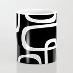 Midcentury Modern Loops Pattern in White and Black Coffee Mug Gallery Image 4