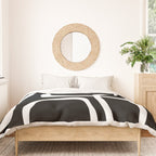 Midcentury Modern Loops Pattern in White and Black Duvet Cover Gallery Image 3