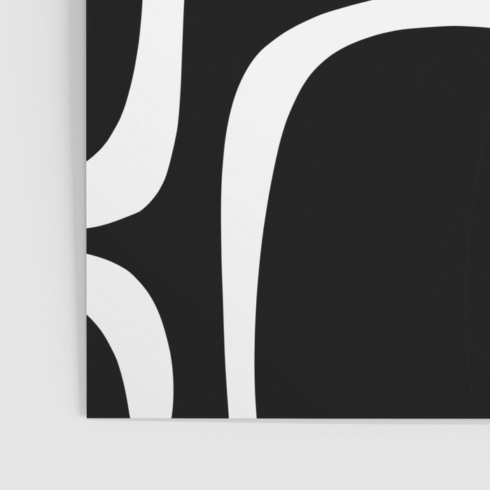 Midcentury Modern Loops Pattern in White and Black Poster Gallery Image 3