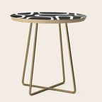 Midcentury Modern Loops Pattern in White and Black Side Table Gallery Image 1