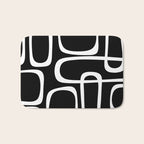 Midcentury Modern Loops Pattern in White and Black Bath Mat Gallery Image 1