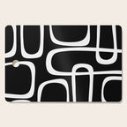 Midcentury Modern Loops Pattern in White and Black Cutting Board Gallery Image 1