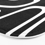 Midcentury Modern Loops Pattern in White and Black Bath Mat Gallery Image 3