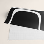 Midcentury Modern Loops Pattern in White and Black Wrapping Paper Gallery Image 2
