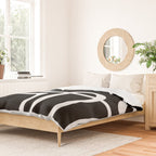 Midcentury Modern Loops Pattern in White and Black Duvet Cover Gallery Image 2