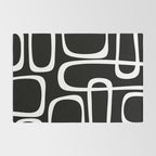 Midcentury Modern Loops Pattern in White and Black Rug Gallery Image 2