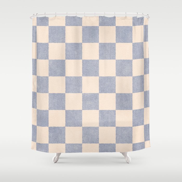 CHECKER - 001 - Ash Shower Curtain Gallery Image 1