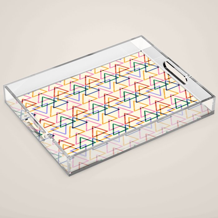 Colorful Triangle Stamp Pattern Acrylic Tray Gallery Image 1
