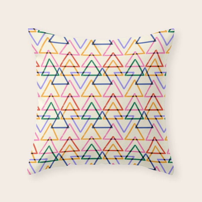Colorful Triangle Stamp Pattern Throw Pillow Gallery Image 1