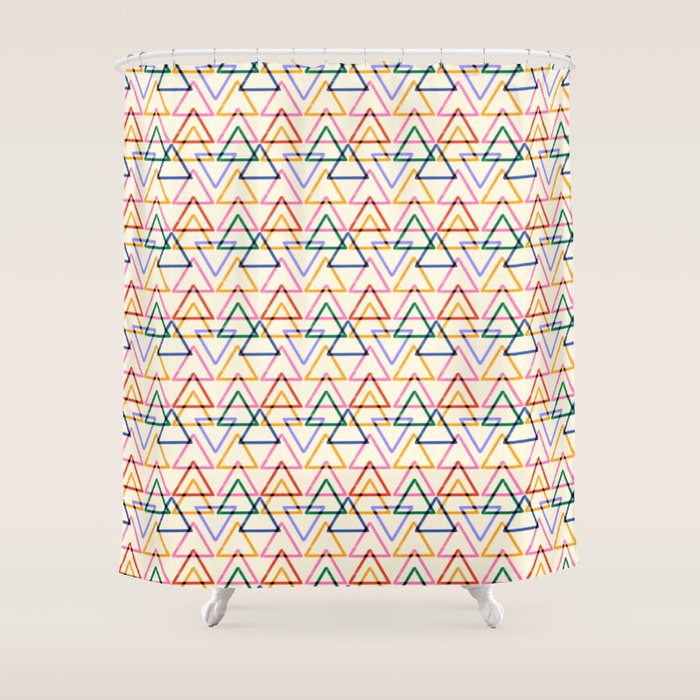 Colorful Triangle Stamp Pattern Shower Curtain Gallery Image 1