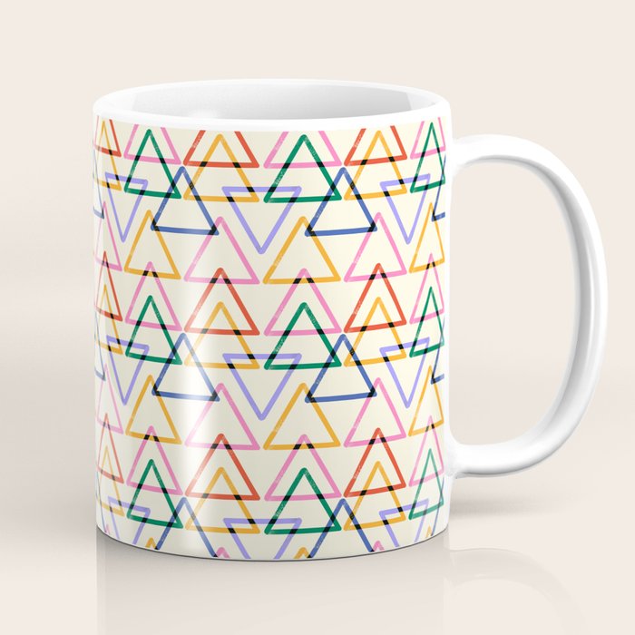 Colorful Triangle Stamp Pattern Coffee Mug Gallery Image 1