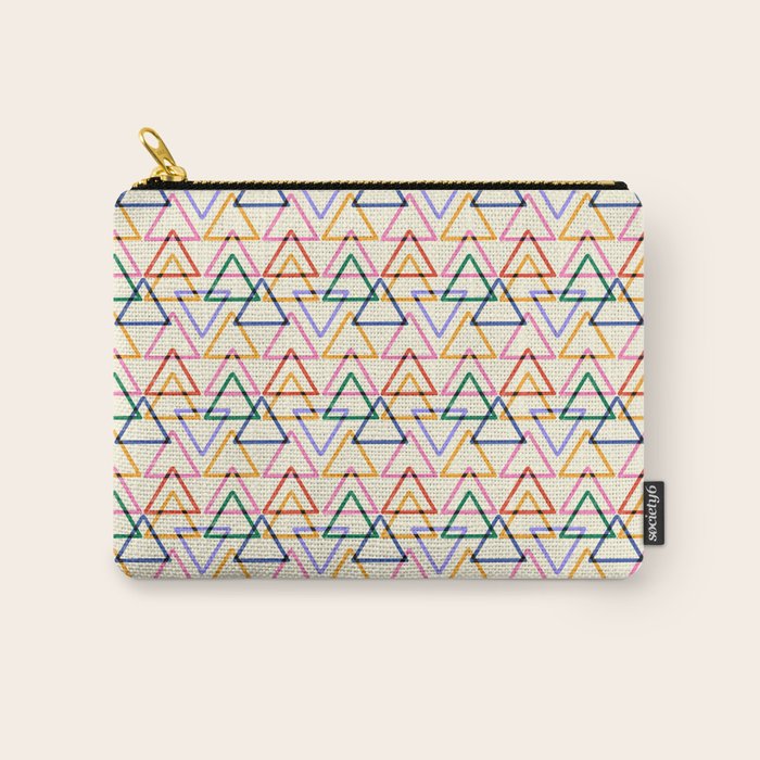 Colorful Triangle Stamp Pattern Carry All Pouch Gallery Image 1