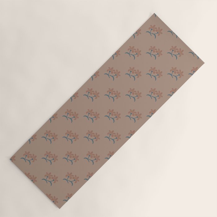 Neutral Modern Flowers- Romantic Botanical Pattern Yoga Mat Gallery Image 1