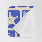 Vintage marine sea shell art pattern Throw Blanket Gallery Image 3