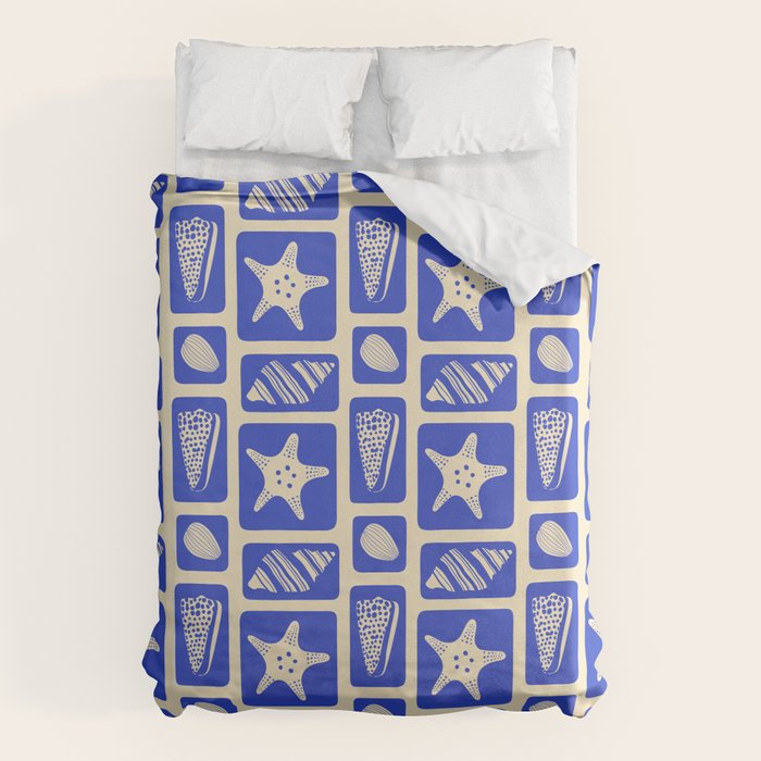 Vintage marine sea shell art pattern Duvet Cover Gallery Image 6