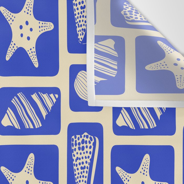 Vintage marine sea shell art pattern Wall Tapestry Gallery Image 3
