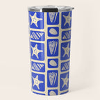 Vintage marine sea shell art pattern Travel Mug Gallery Image 1
